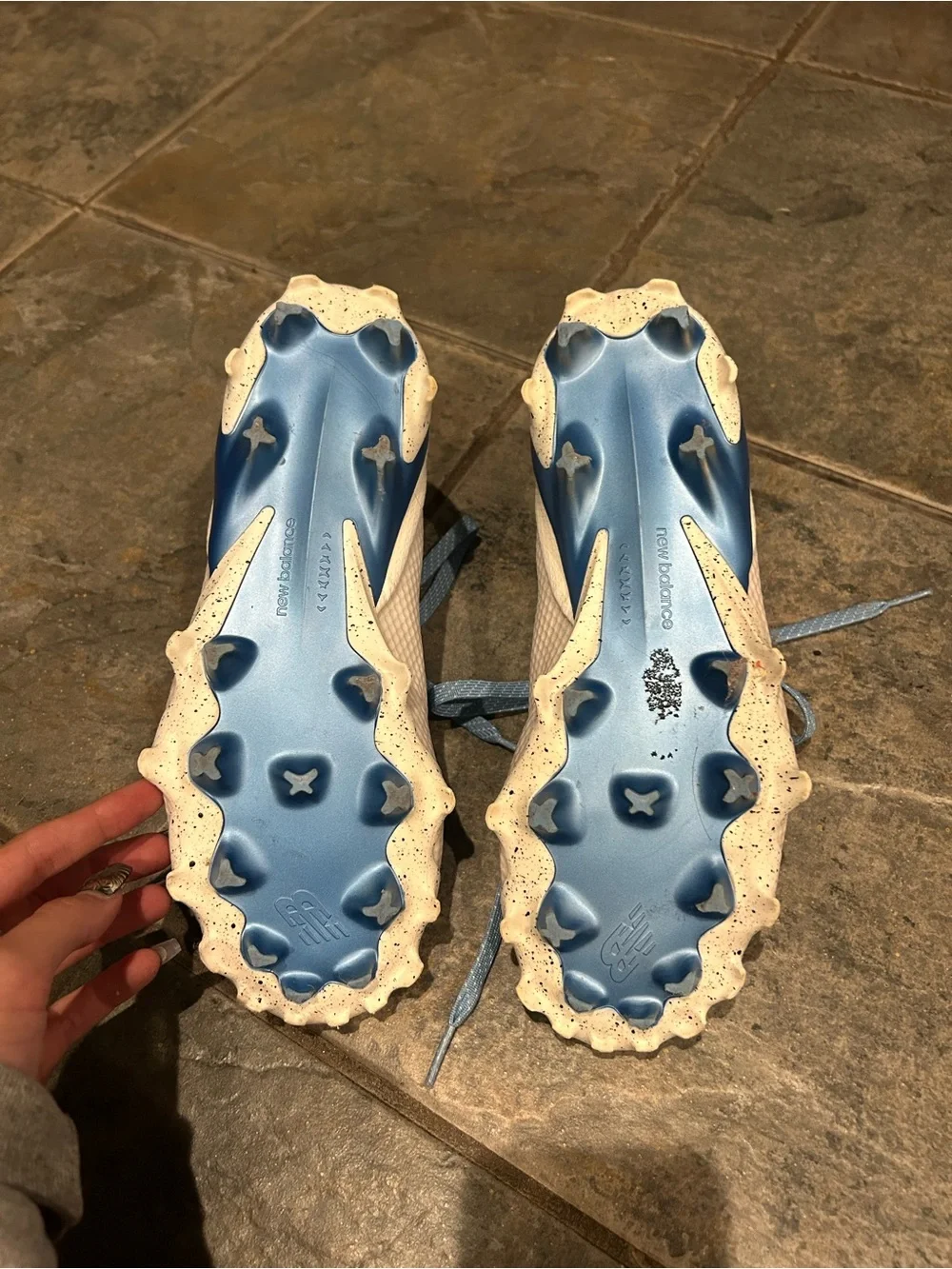New Balance lacrosse cleats Light Blue and White